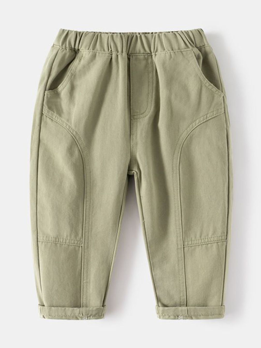 StyleCast Boys Grey Mid-Rise Cotton Regular Trousers