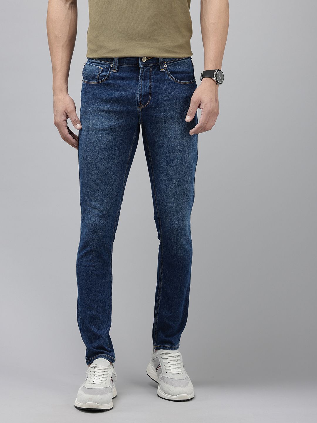 SPYKAR Men Super Skinny Fit Low-Rise Light Fade Stretchable Jeans
