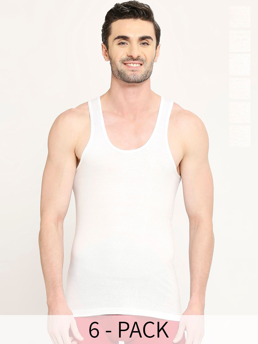 Buy VIP Pack Of 6  Moisture Absorbent Pure Cotton Basic Innerwear Vests -  - Apparel for Men