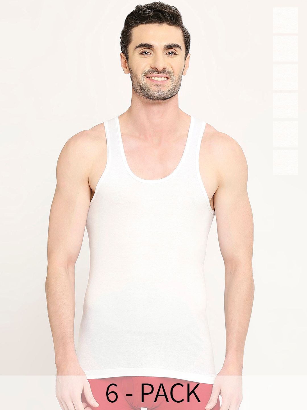 VIP Pack Of 6 Pure Cotton Undershirt Vests VP-MI-VS-SPWRN-10P-PO6-80