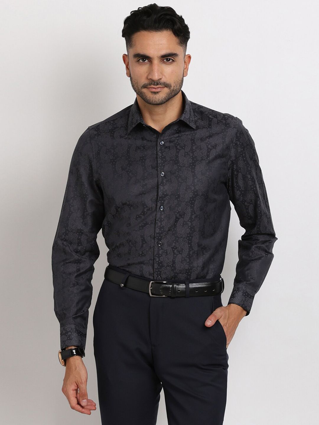Turtle Summer Premium Slim Fit Floral Opaque Printed Party Shirt