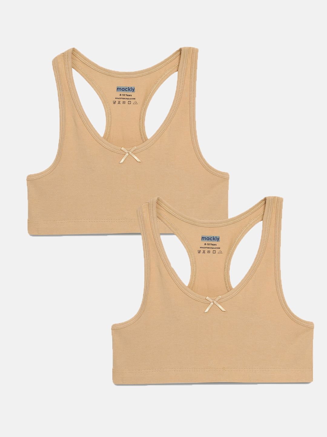 Buy Mackly Girl Pack Of 2 Full Coverage Non Padded Beginners Bra All Day Comfort -  - Apparel for Girls