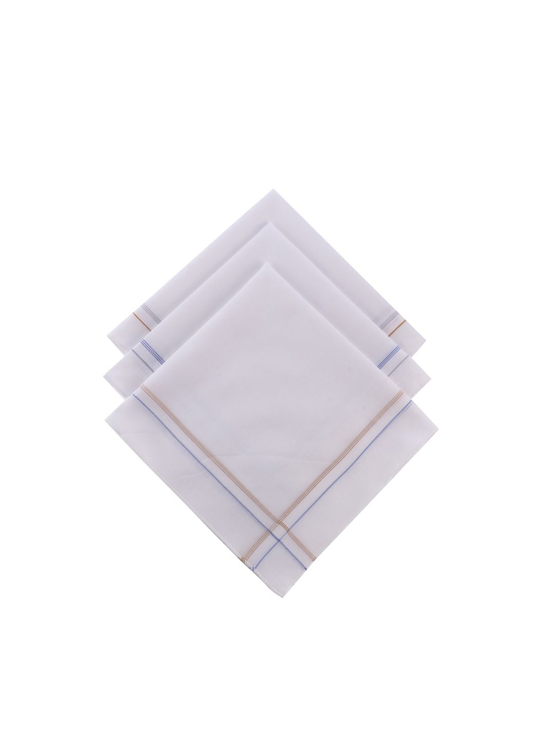 CROSSLINE Men Pack Of 3 Pure Cotton Handkerchiefs