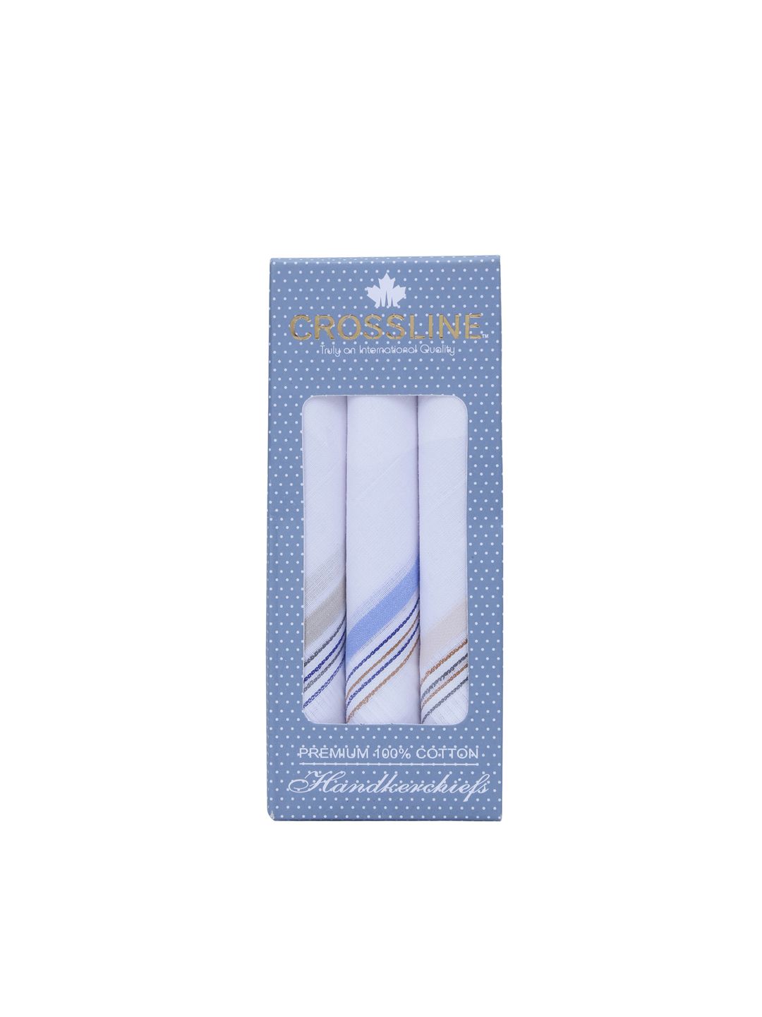 CROSSLINE Men Pack Of 3 Printed Pure Cotton Handkerchiefs