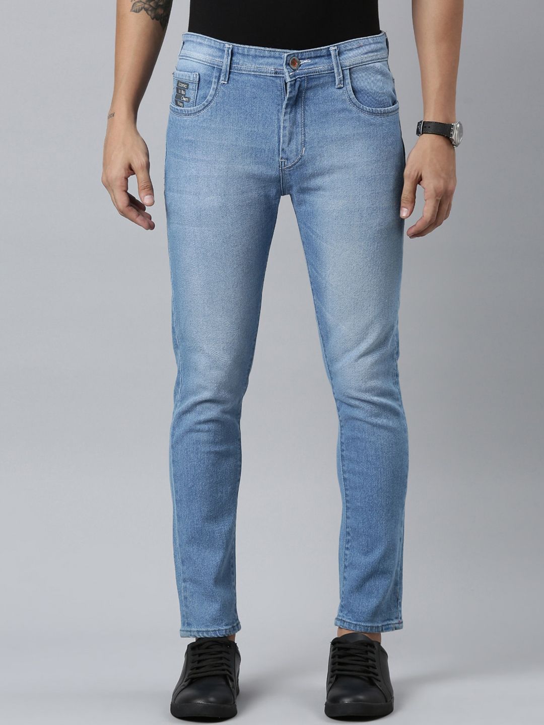 CINOCCI Men Slim Fit Light Fade Stretchable Jeans