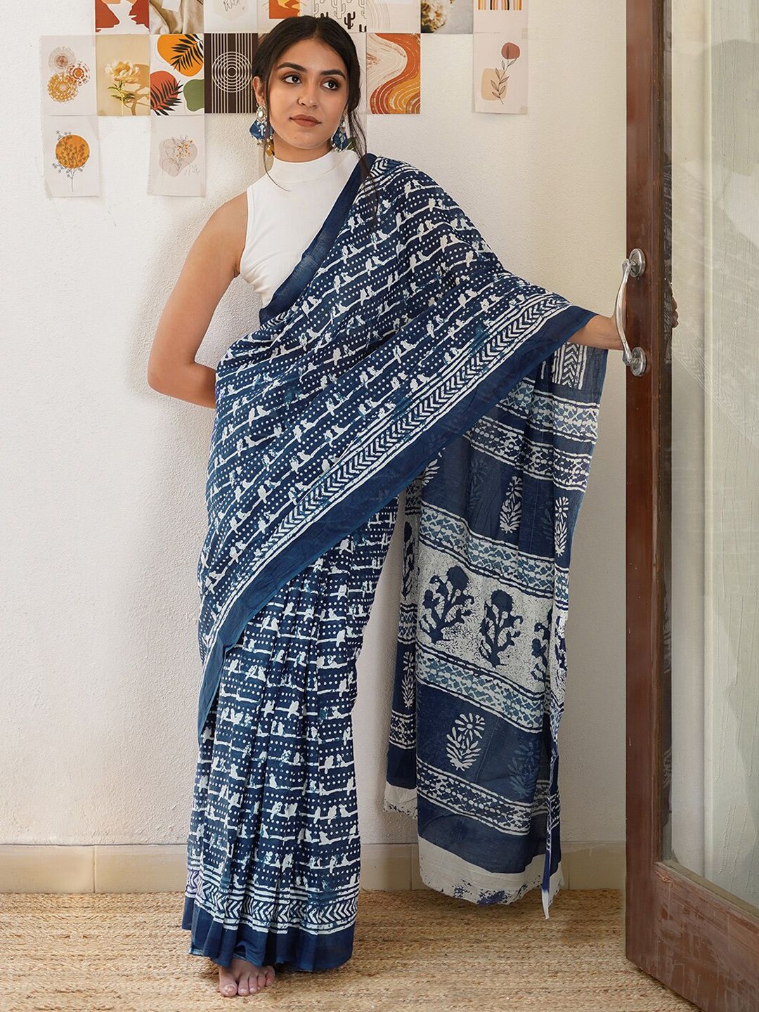 TEEJH Gayatri Mulmul Cotton Saree
