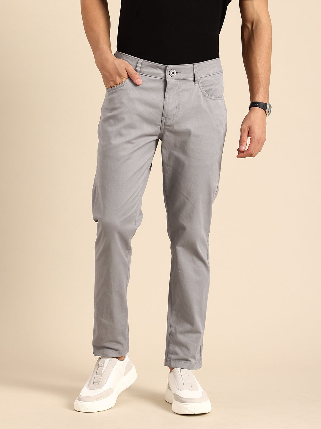 Being Human Men Cropped Fit Chinos Trousers