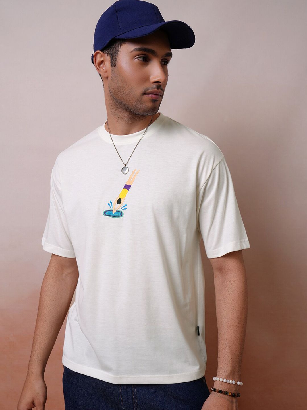 Locomotive Men Premium Round Neck Half Sleeve Relaxed Drop Shoulder T- Shirt