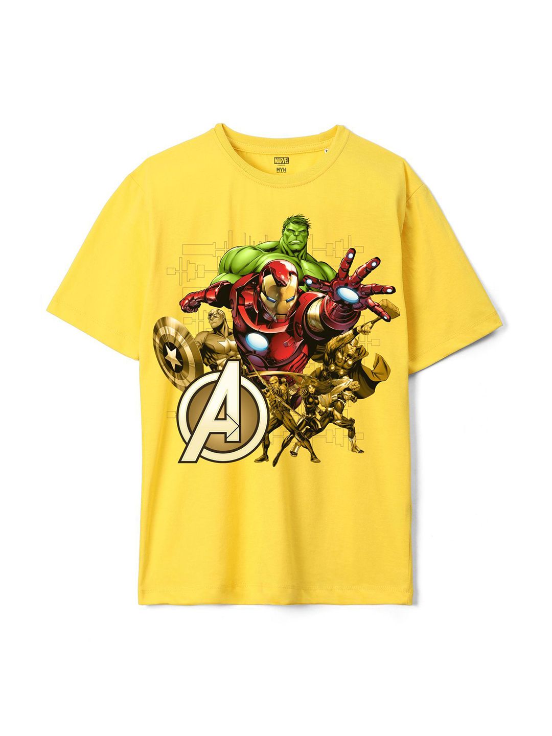 Wear Your Mind Boys Avengers Printed Extended Sleeves Oversized T-shirt