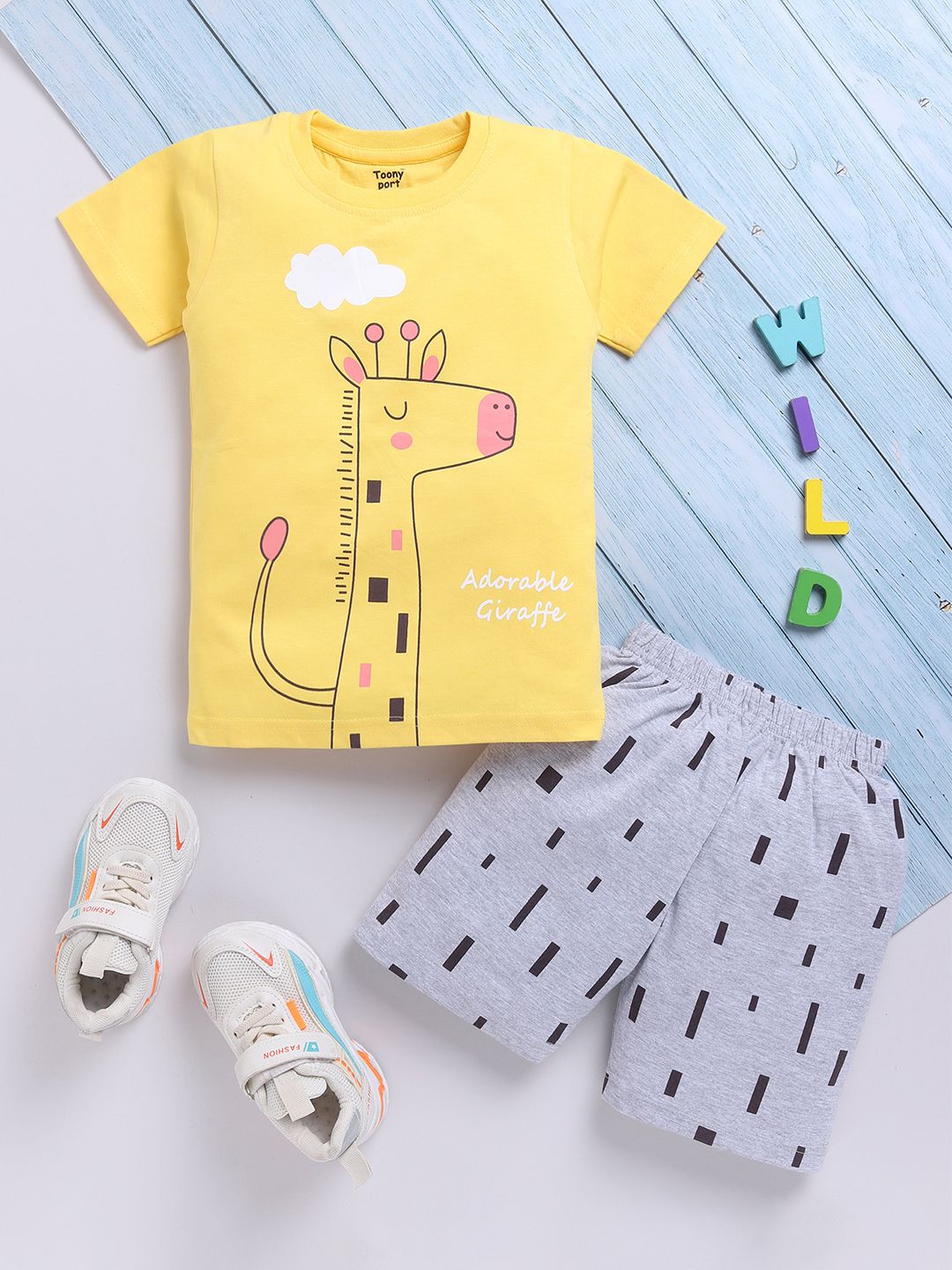 Toonyport Premium Printed Pure Cotton T-Shirt with Shorts