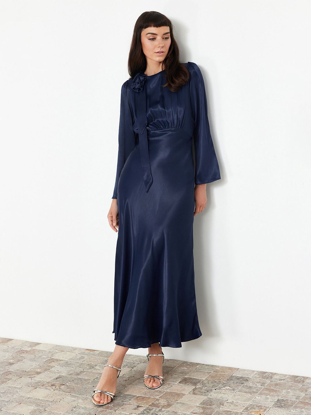 Trendyol Pleated Sheath Maxi Party Dress
