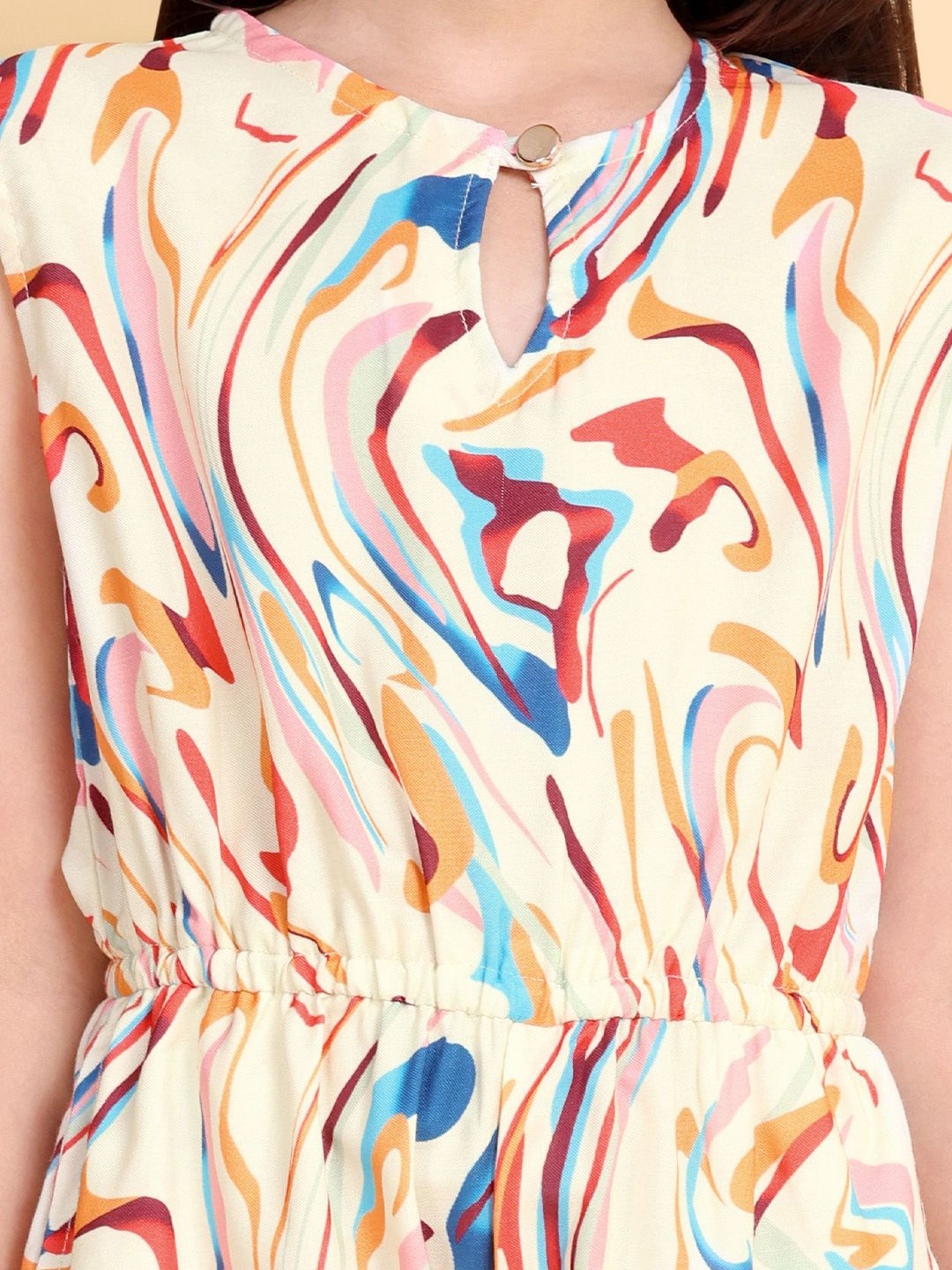 Girls Abstract Printed Basic Jumpsuit 3
