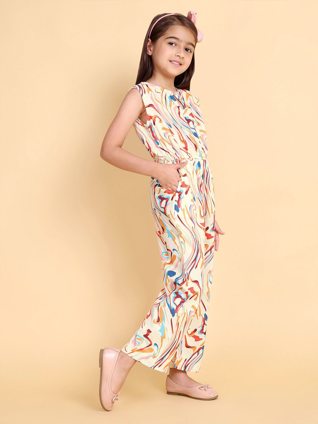 Girls Abstract Printed Basic Jumpsuit 4