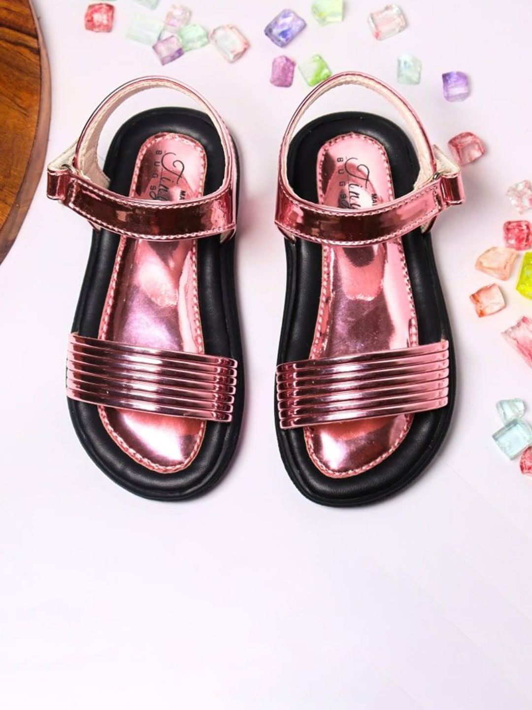 Tiny Bugs Girls Open Toe Flats