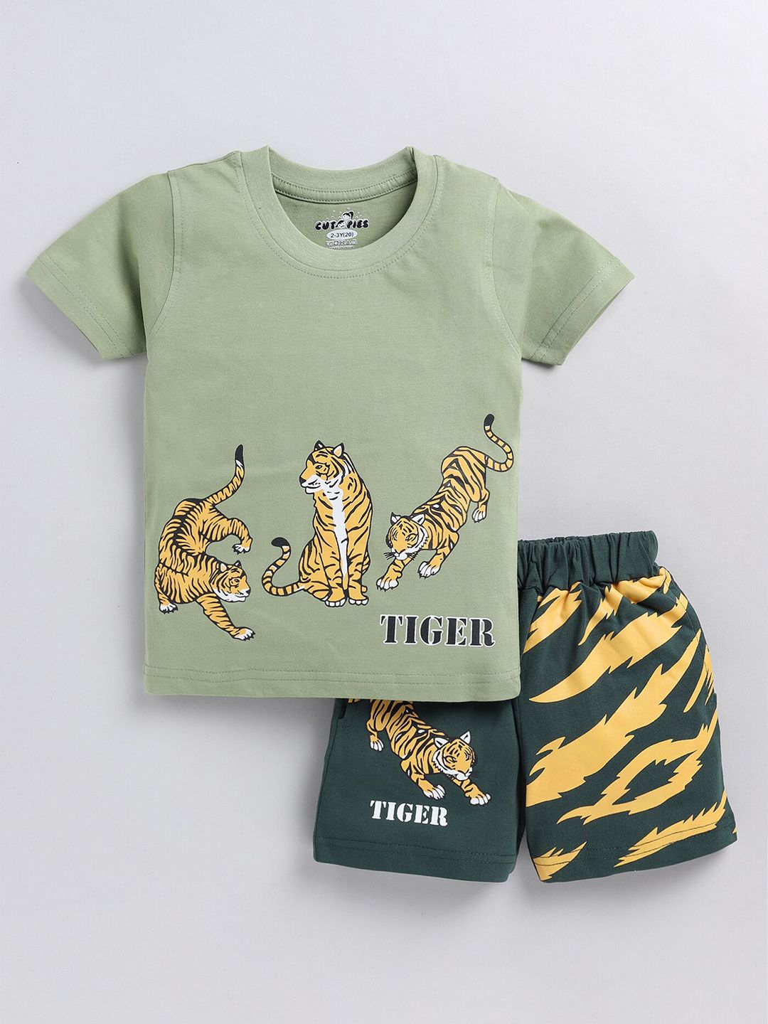 Buy Cutopies Boys Printed Pure Cotton T Shirt With Shorts -  - Apparel for Boys