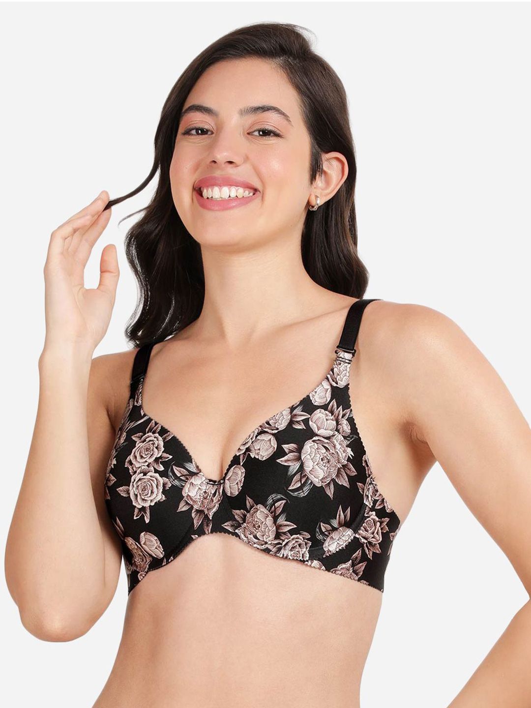 shyaway Floral Printed Lightly Padded Medium Coverage Bra- All Day Comfort