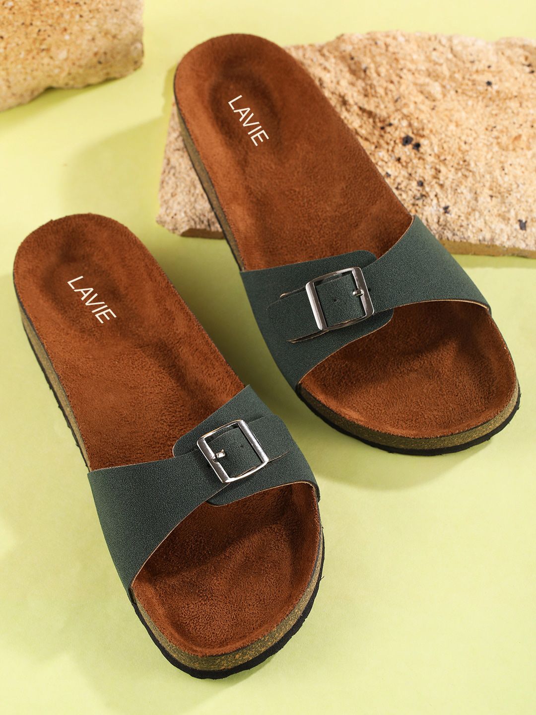 Lavie Women Buckles Detail Open Toe Flats