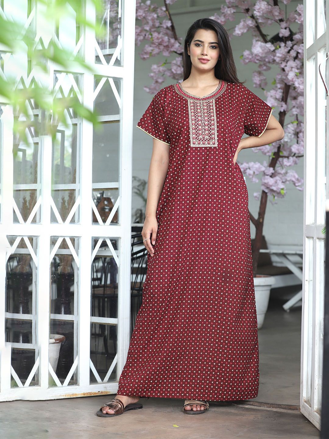 G4Girl Printed Maxi Nightdress