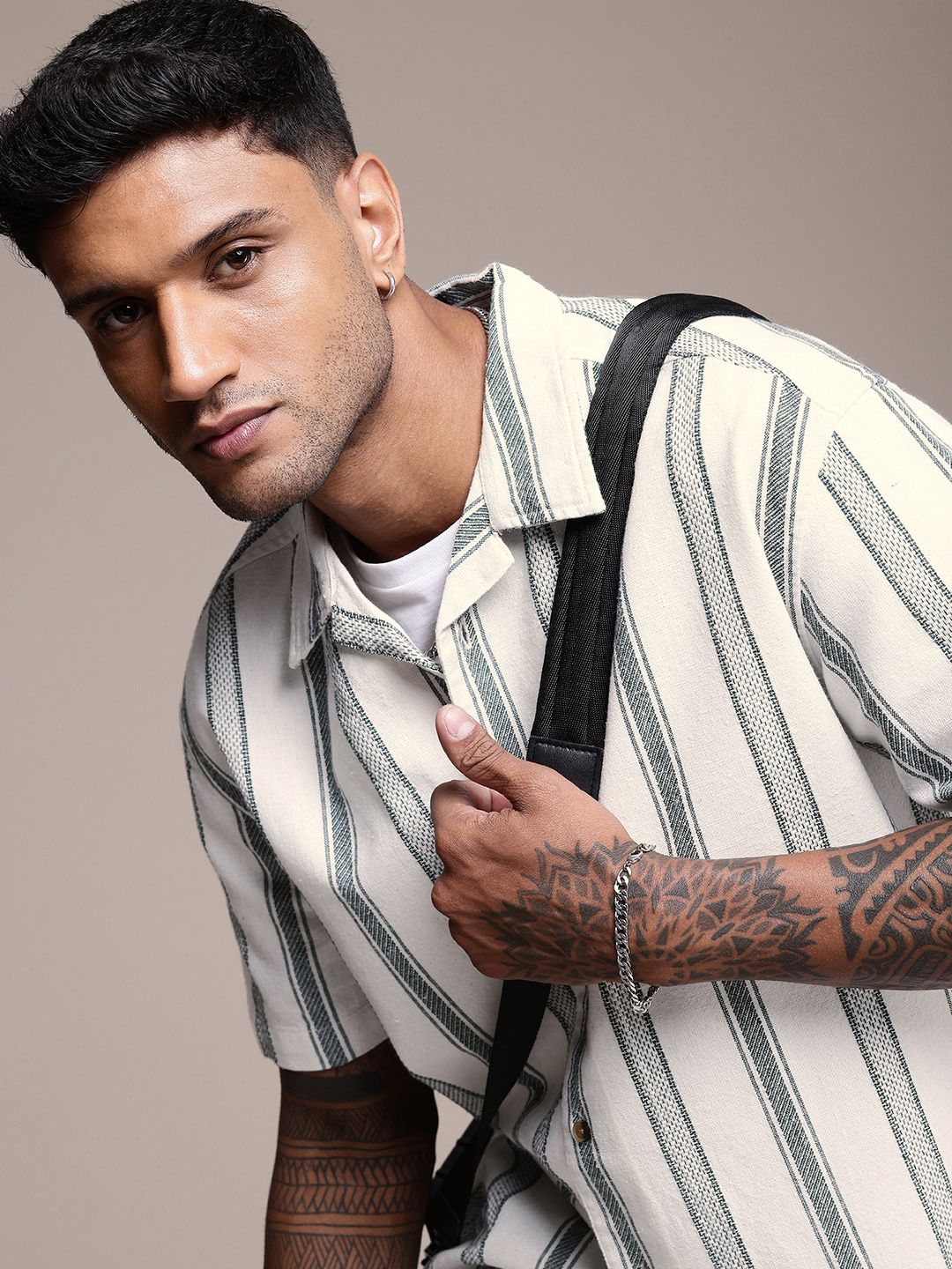 Roadster Men Striped Oversized Casual Shirt