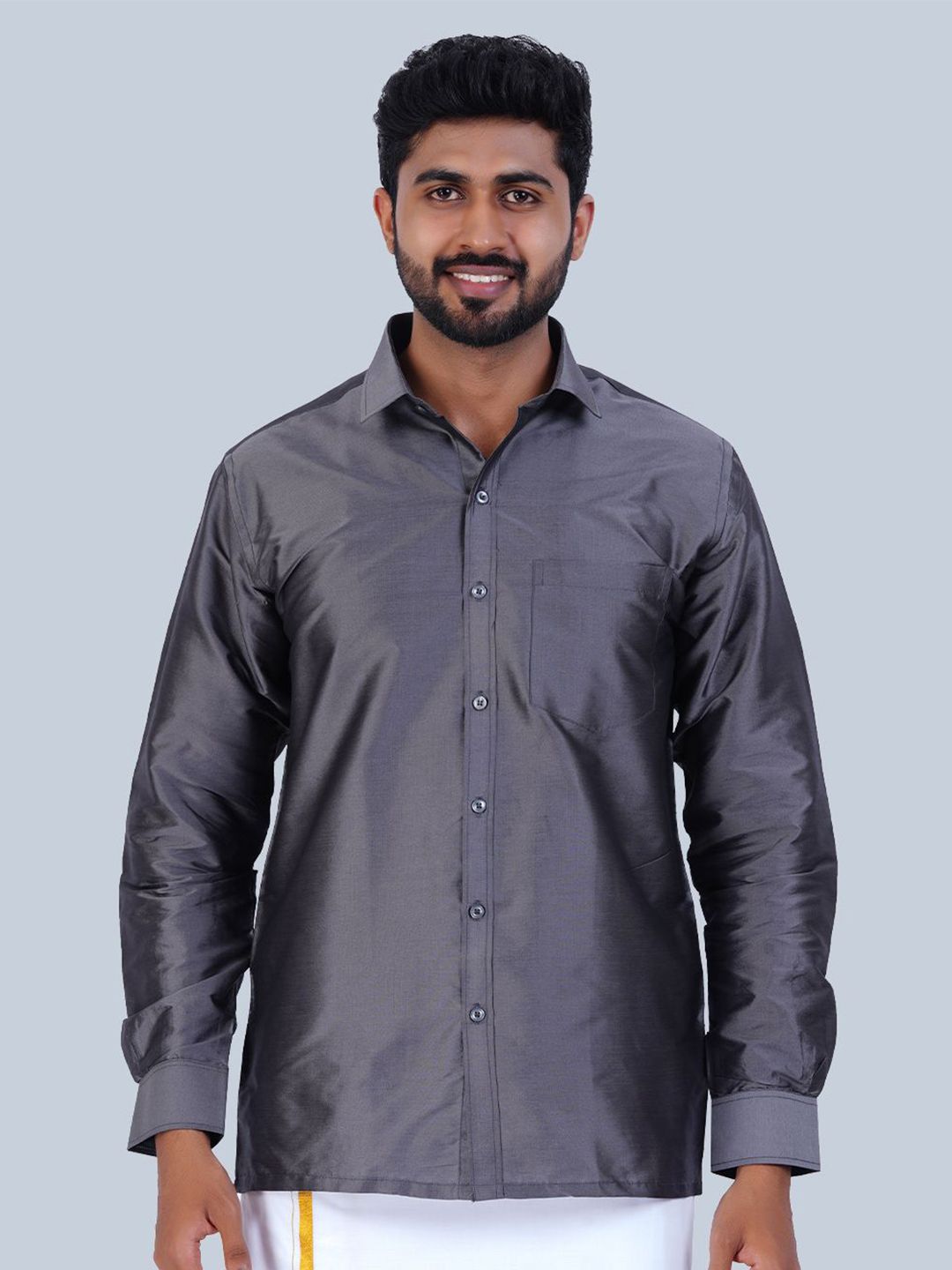 THANGAMAGAN Standard Spread Collar Casual Shirt