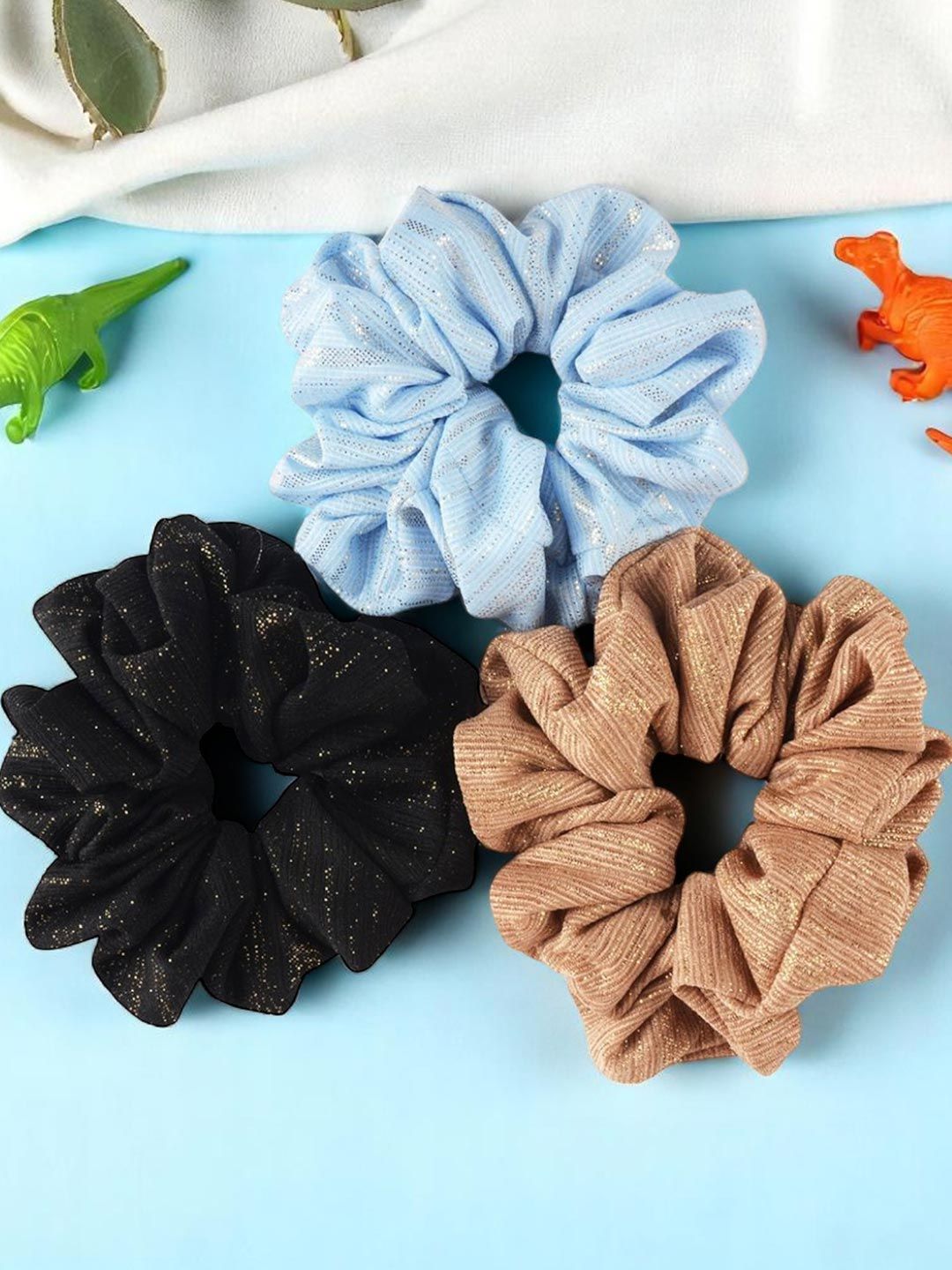Radhu & Kabby Women Set Of 3 Scrunchies