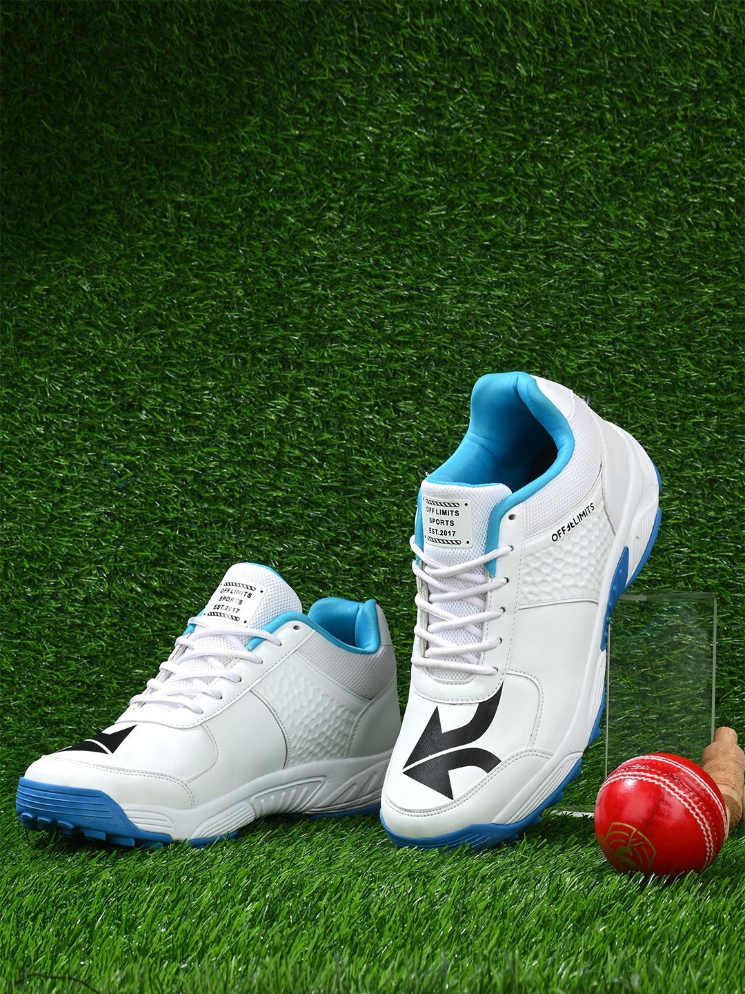 OFF LIMITS Essex White Synthetic Cricket Shoes