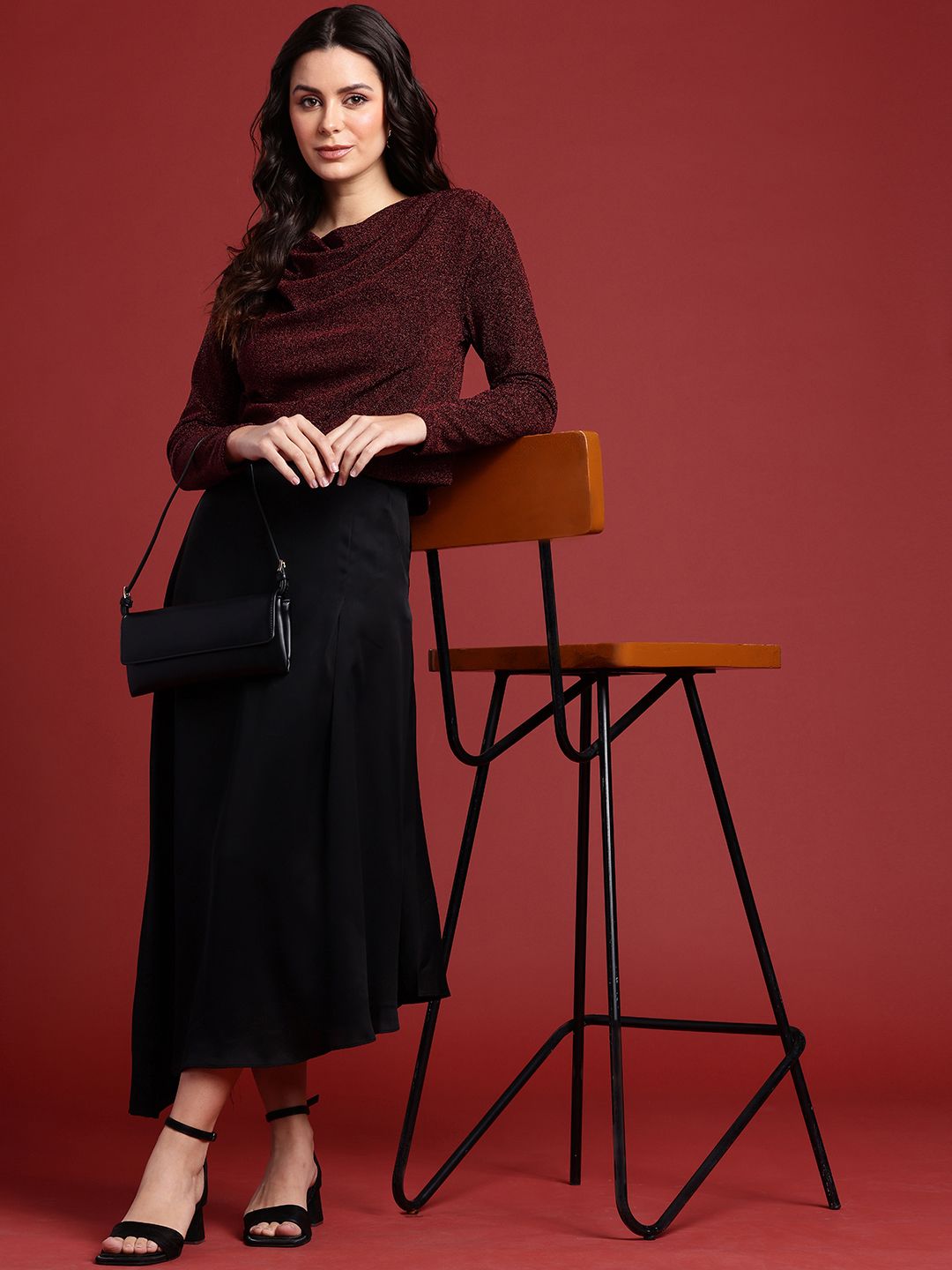 all about you Embellished Cowl Neck Top