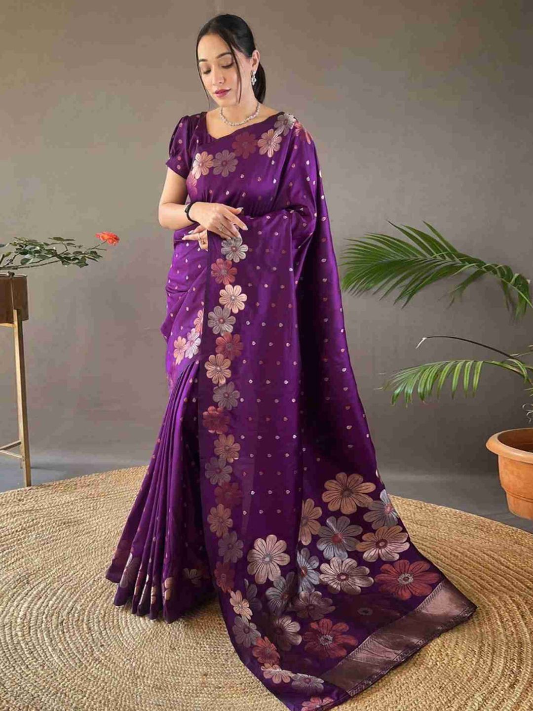 KALINI Woven Design Zari Banarasi Saree