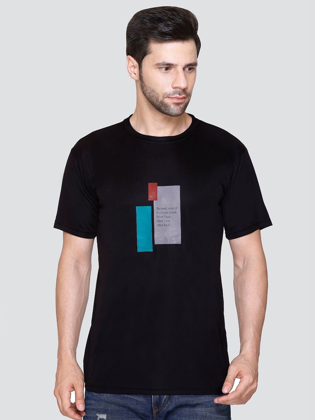 ZEFFIT Men Printed Applique T-shirt