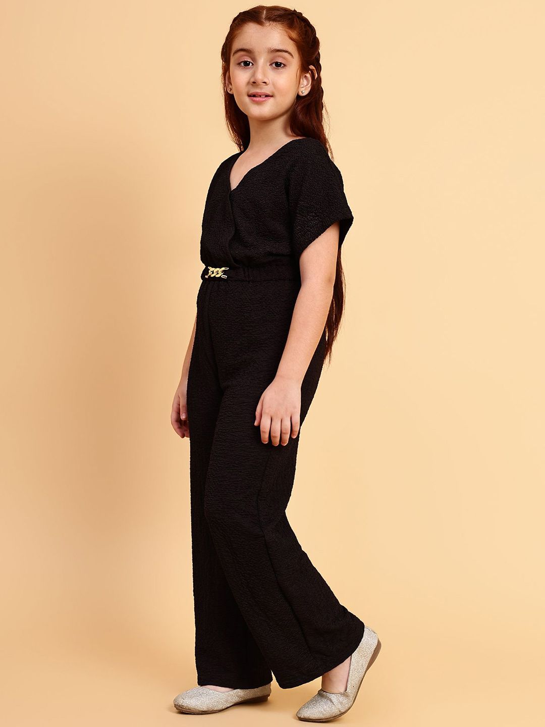 Girls V-Neck Basic Jumpsuit 4