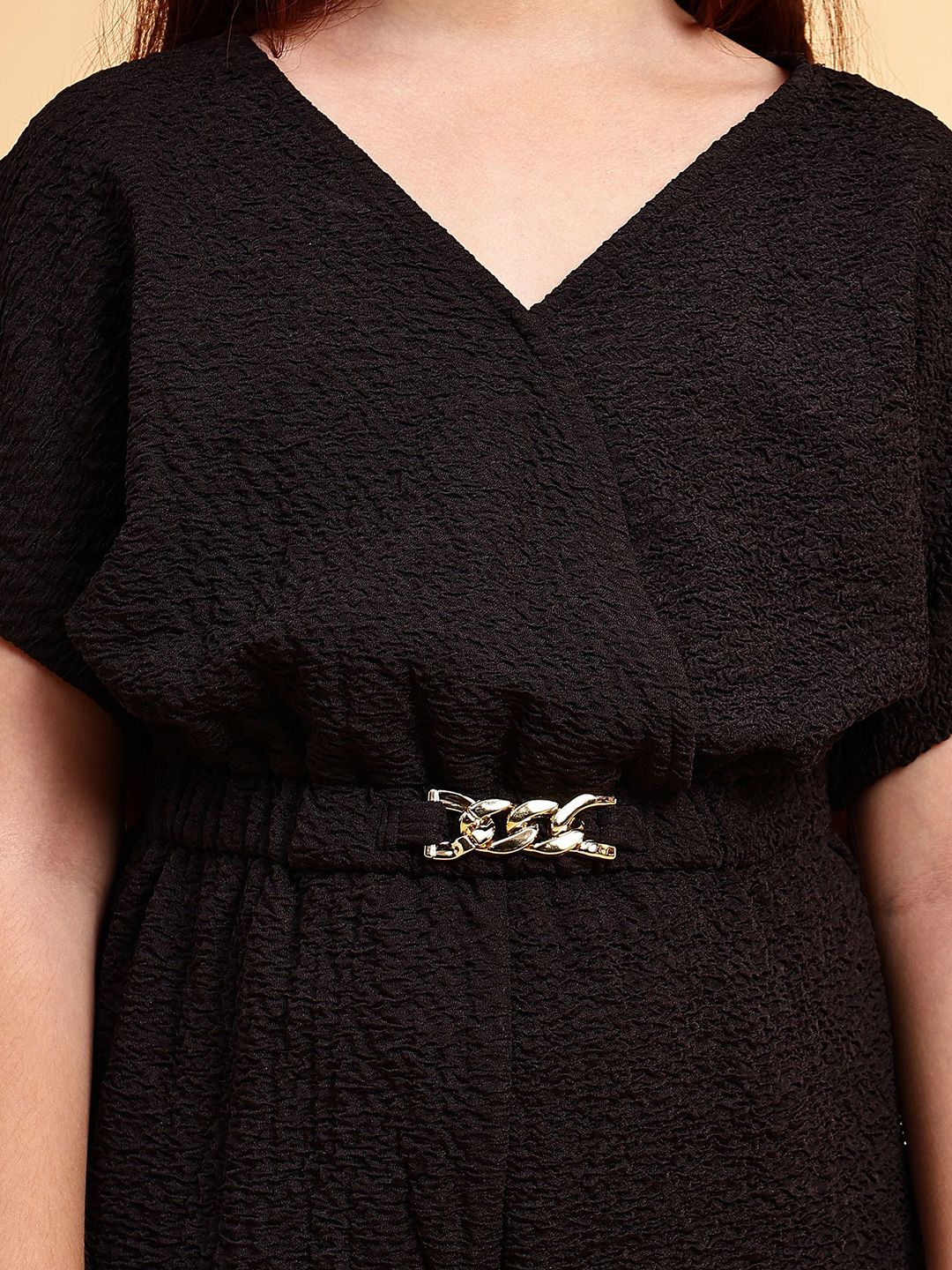 Girls V-Neck Basic Jumpsuit 2