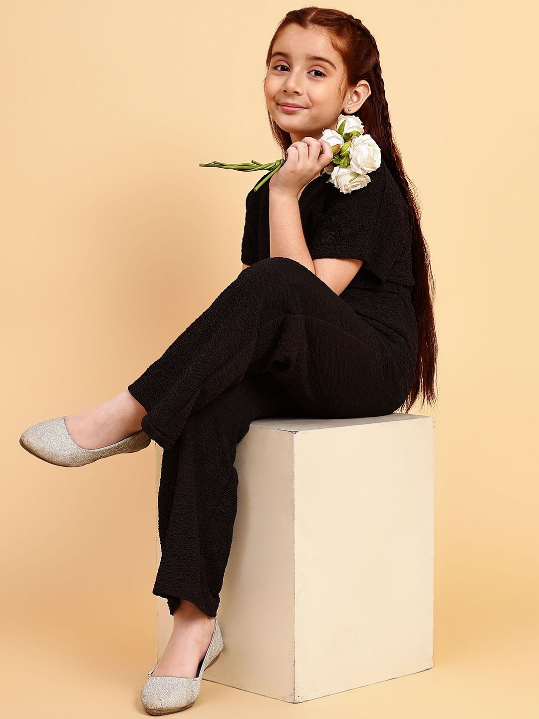 Girls V-Neck Basic Jumpsuit 6
