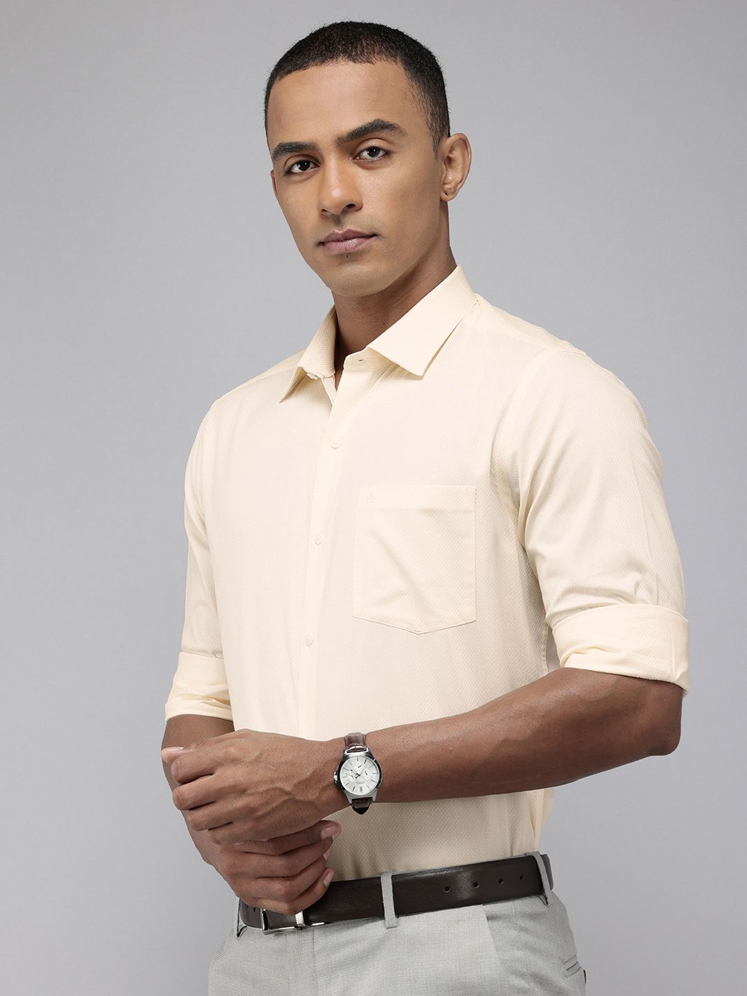 Arrow Manhattan Slim Fit Opaque Pure Cotton Formal Shirt