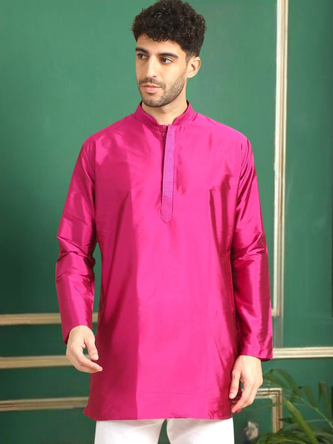 TATTVA Mandarin Collar Straight Kurta