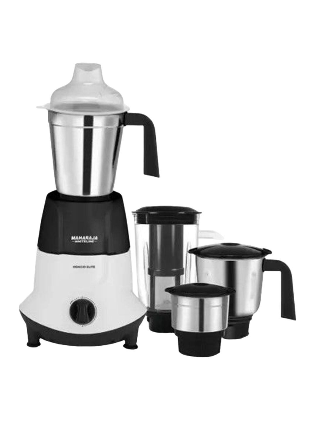Maharaja Whiteline Odacio Elite MX-278 White Stainless Steel Easy To Use Knob 4 Jars Wet and Dry Grinder-750W