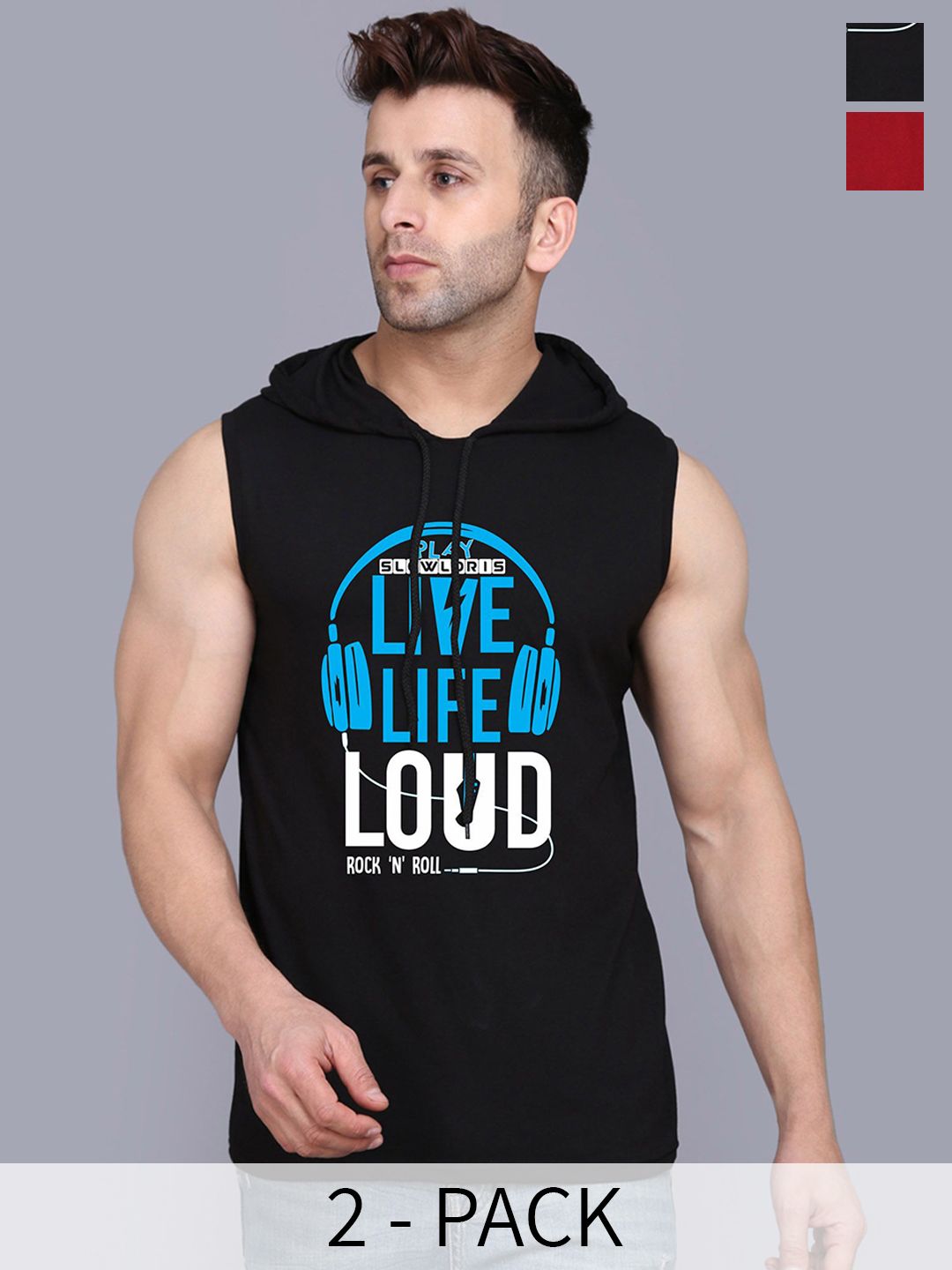 SLOWLORIS  Pack Of 2 Printed Gym Innerwear Vests