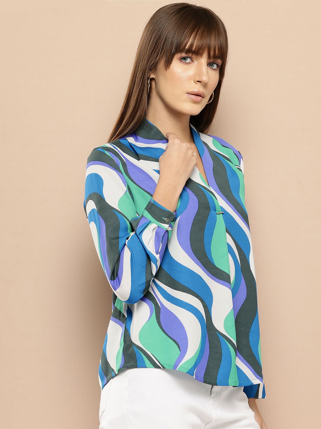 her by invictus Abstract Print Top