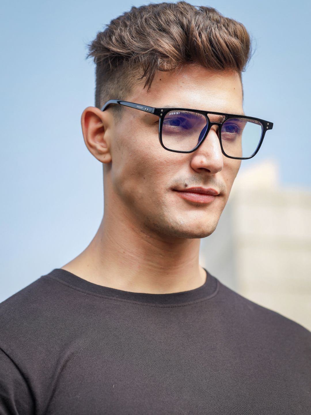 RESIST EYEWEAR UNISEX Black Clear UV Protected Square Sunglasses