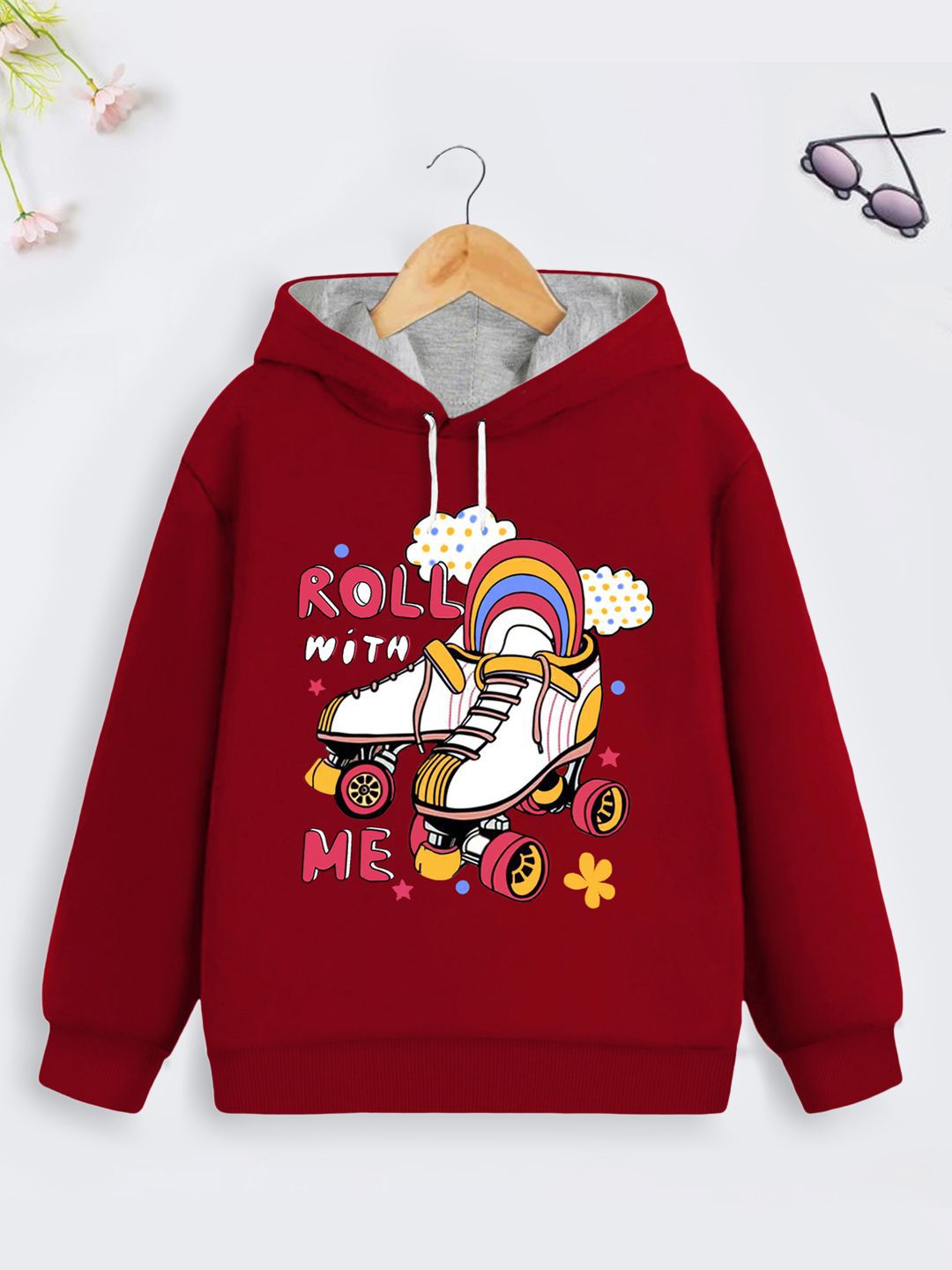 YK X Trampoline Girls Printed Hooded Sweatshirt