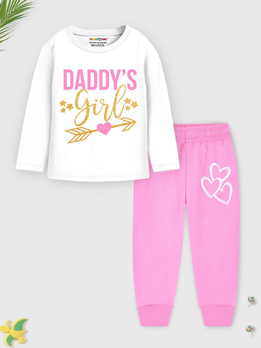 X Trampoline Girls Pack Of 2 Printed T-shirt With Pyjamas 3