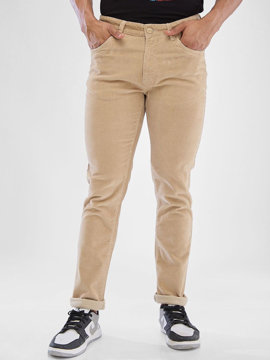 SPYKAR Men Regular Fit Mid-Rise Light Fade Trouser
