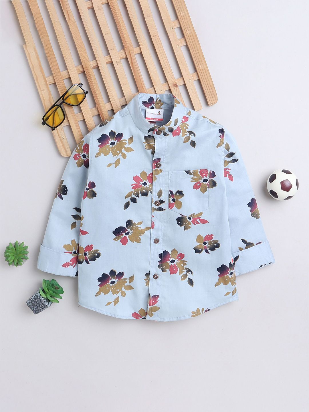 BAATCHEET Boys Floral Opaque Printed Casual Shirt BTBBFSPS1283-00-BLUE