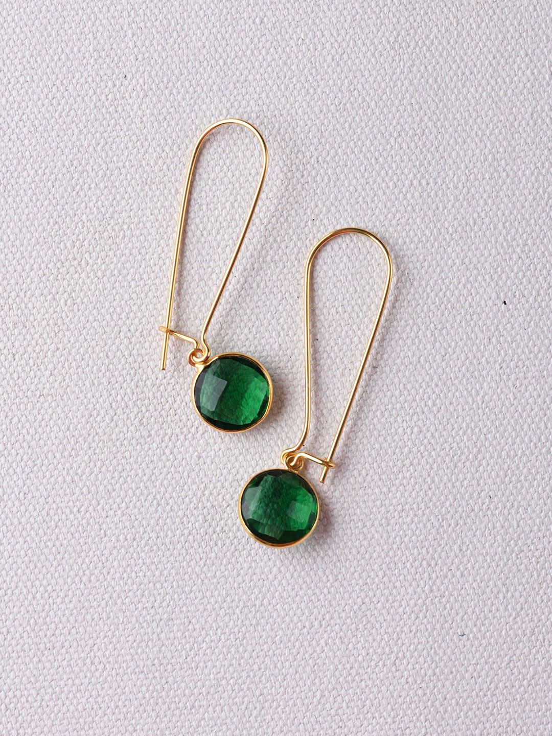 TOTAPARI Gold-Plated Emerald Drop Earrings