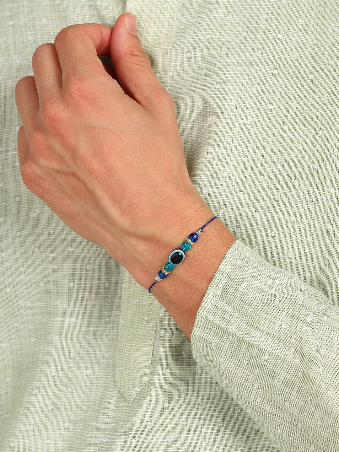 Nanwan Assorted Evil Eye Charm Thread Rakhi