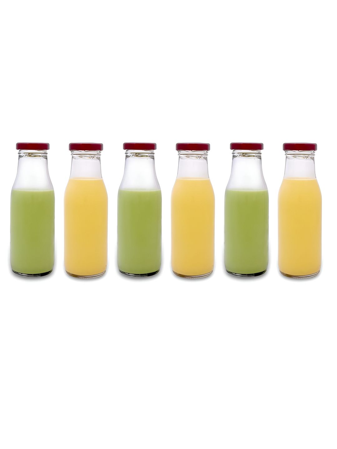 tyche enterprises Transparent Solid Glass Spill Proof 6 Piece Water Bottle - 265ml
