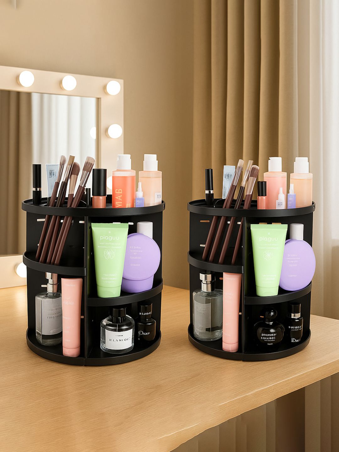 Buy Kuber Industries Black 2 Pieces Regular Makeup Organisers -  - Home for Unisex