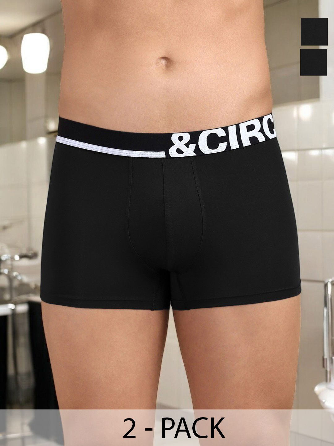 &CIRCUS Men Solid Mid-Rise Modal Trunks