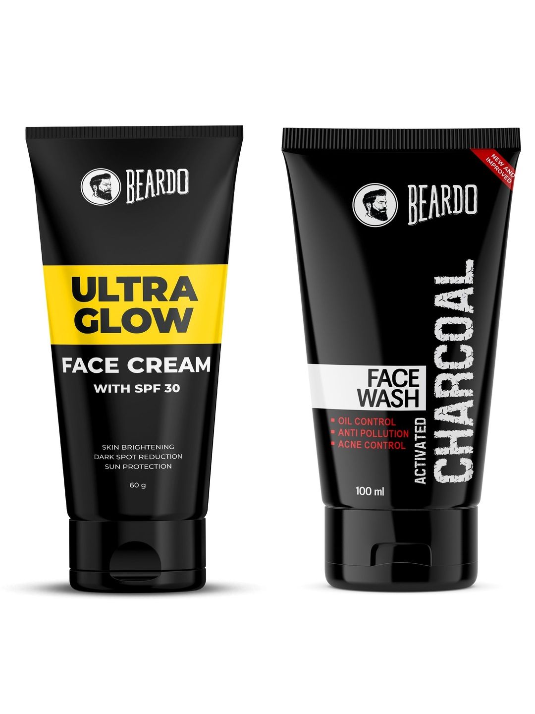 Buy BEARDO Ultra Glow SPF 30 Face Cream 60g & Activated Charcoal Oil Control Face Wash 100ml -  - Personal Care for Men