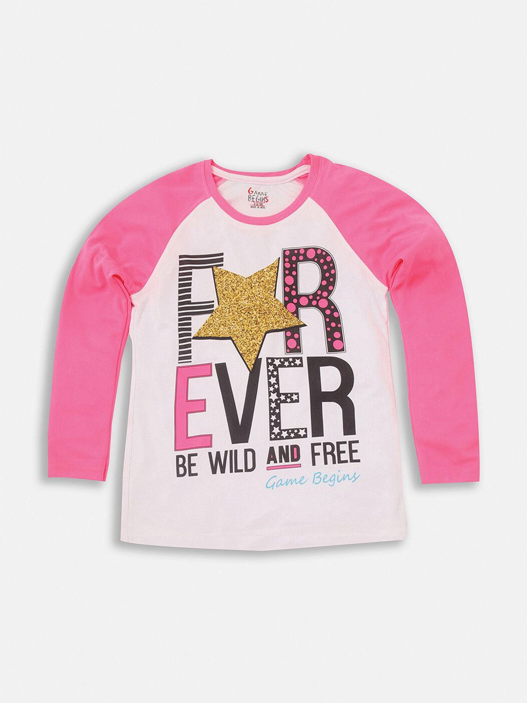 Here&Now X Game Begins Printed Poly Plated Surface Cotton Top