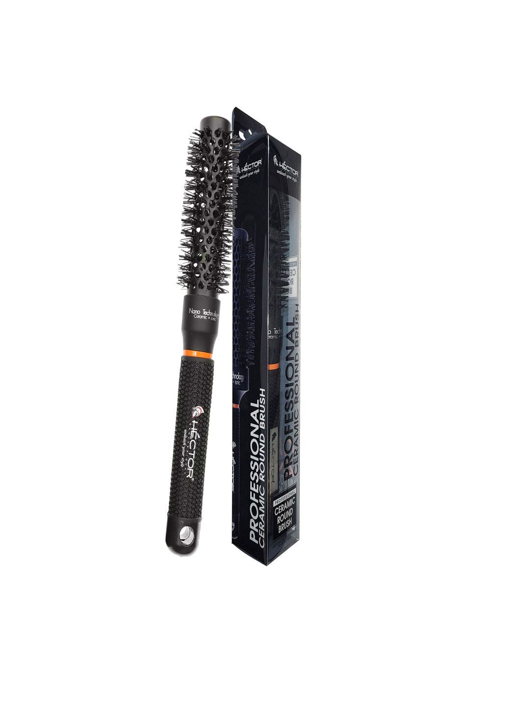 HECTOR Heat Proof Ceramic Round Brush For Salon 25mm - Black